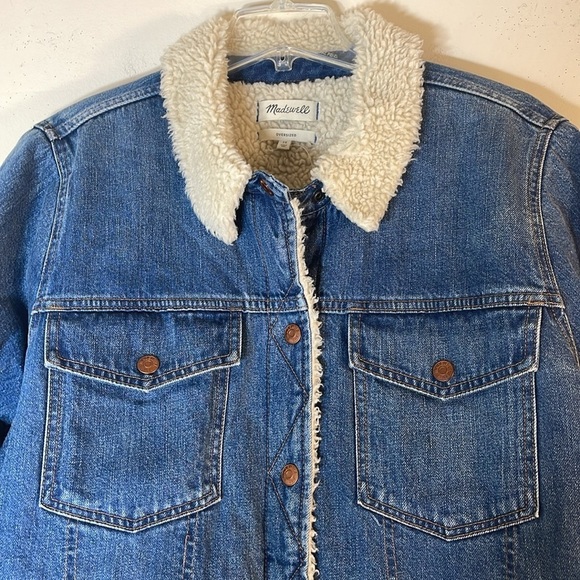 Altered! NWT. Madewell Oversized 3X Denim Jacket in Donaway Wash: Sherpa Edition - Picture 7 of 15